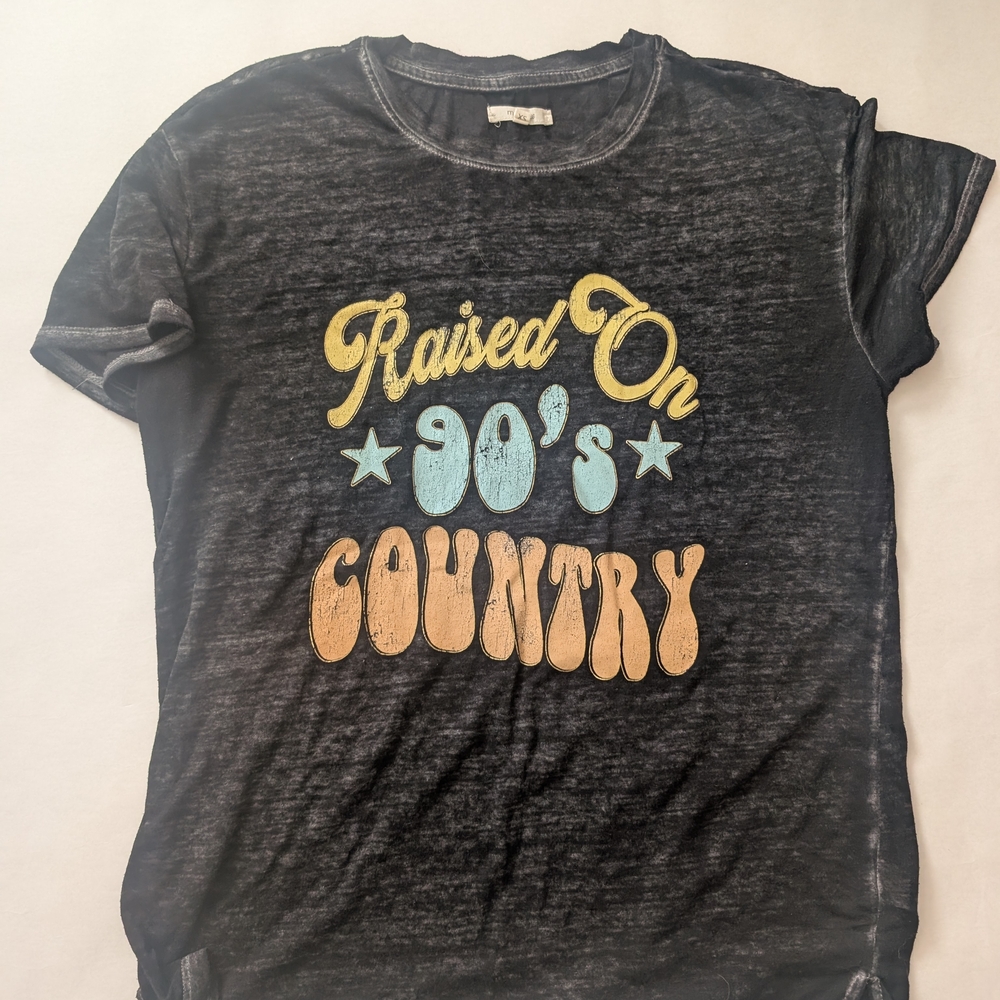 Maurices Black Graphic Tee - Raised On 90's Country